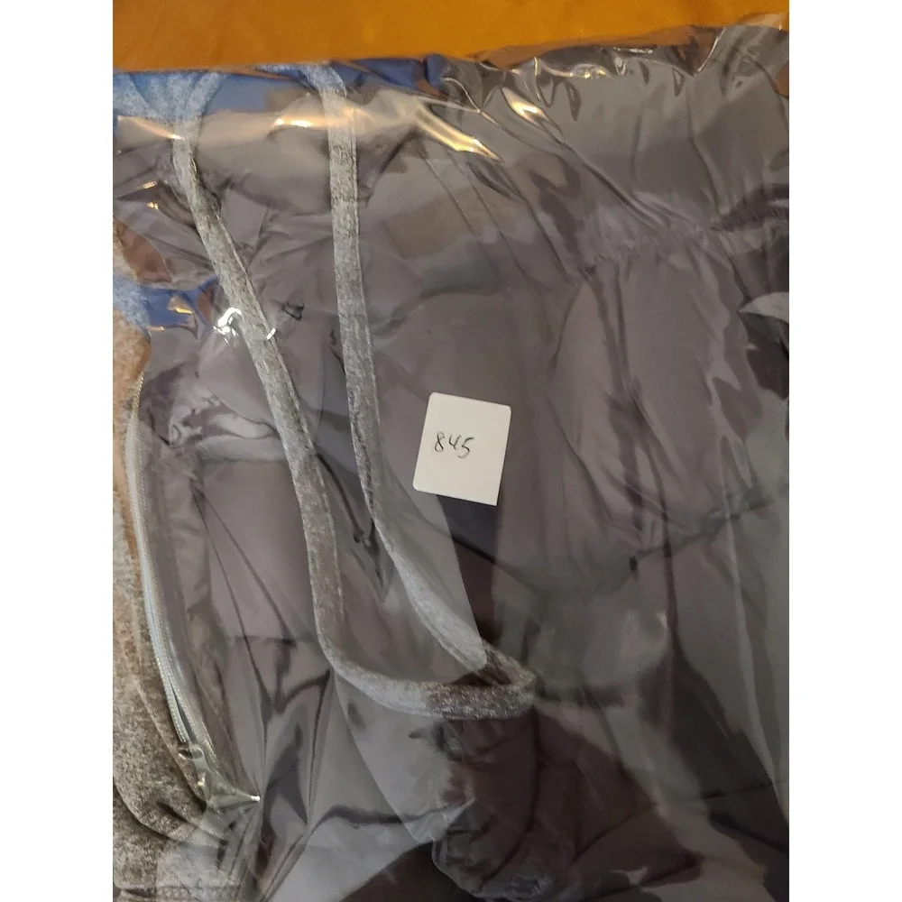 Tangerine Puffy‎ Vest Wm Med Gray Down Lightweight Full Zip Stretch Side Panel